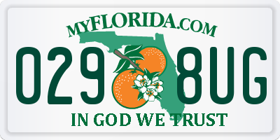 FL license plate 0298UG