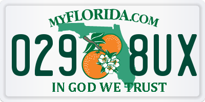 FL license plate 0298UX