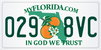 FL license plate 0298VC