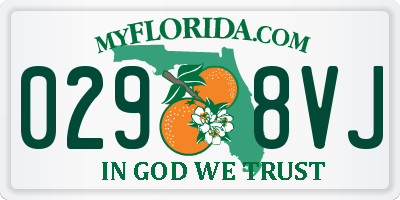 FL license plate 0298VJ