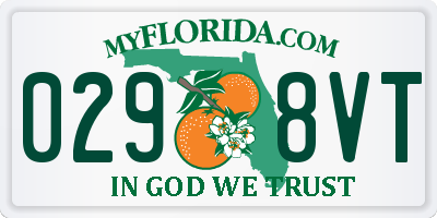 FL license plate 0298VT