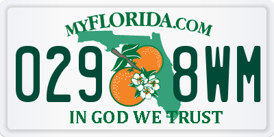 FL license plate 0298WM