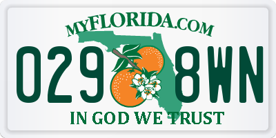 FL license plate 0298WN