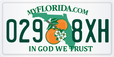 FL license plate 0298XH