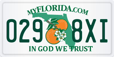 FL license plate 0298XI