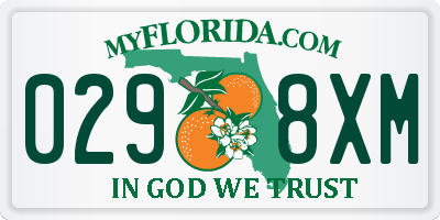 FL license plate 0298XM