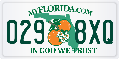 FL license plate 0298XQ