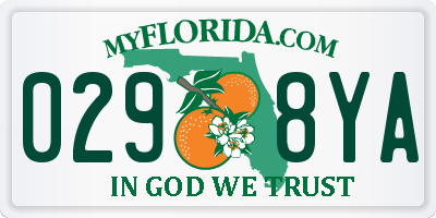 FL license plate 0298YA