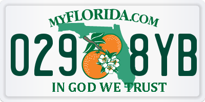 FL license plate 0298YB