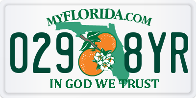 FL license plate 0298YR