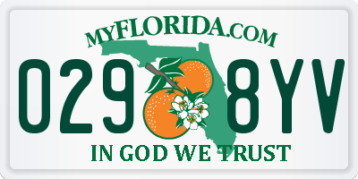 FL license plate 0298YV