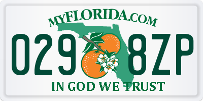 FL license plate 0298ZP