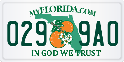 FL license plate 0299AO