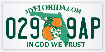 FL license plate 0299AP