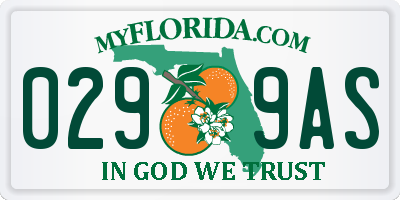 FL license plate 0299AS