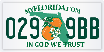 FL license plate 0299BB