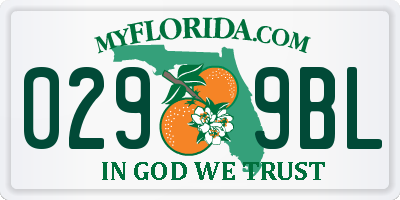 FL license plate 0299BL