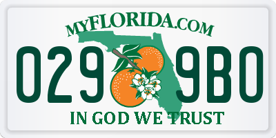 FL license plate 0299BO