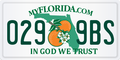 FL license plate 0299BS