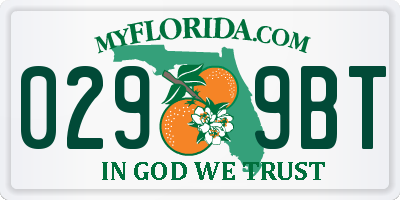 FL license plate 0299BT