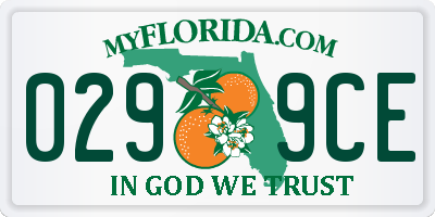 FL license plate 0299CE