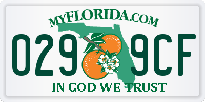 FL license plate 0299CF
