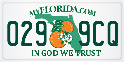 FL license plate 0299CQ