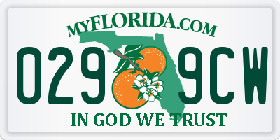 FL license plate 0299CW