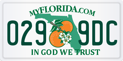 FL license plate 0299DC
