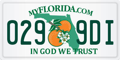 FL license plate 0299DI