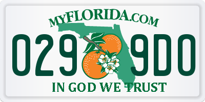 FL license plate 0299DO