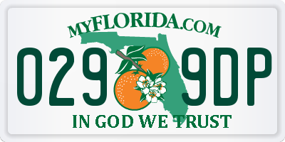 FL license plate 0299DP