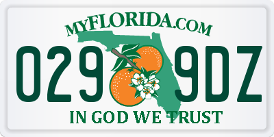 FL license plate 0299DZ