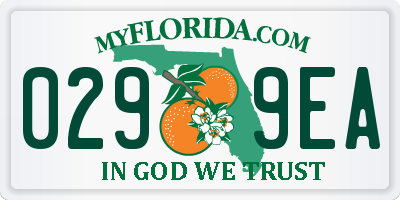 FL license plate 0299EA