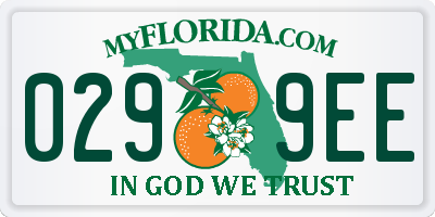 FL license plate 0299EE