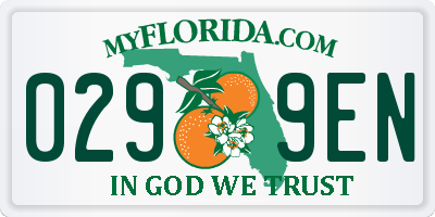 FL license plate 0299EN