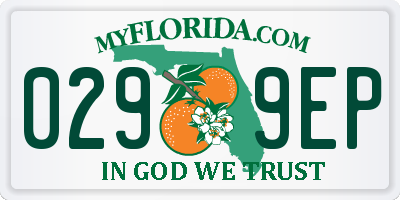 FL license plate 0299EP