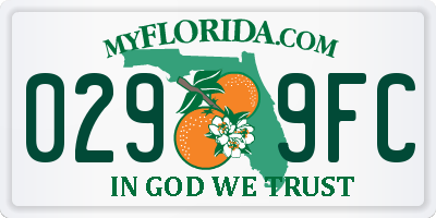 FL license plate 0299FC