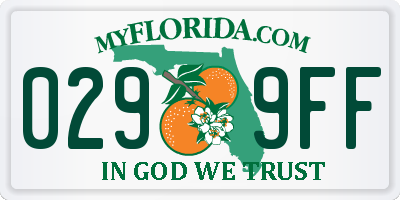 FL license plate 0299FF
