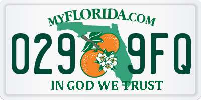FL license plate 0299FQ