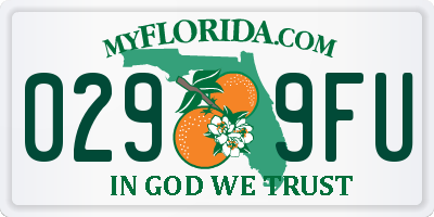 FL license plate 0299FU
