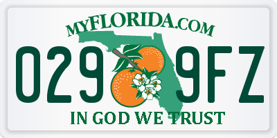 FL license plate 0299FZ