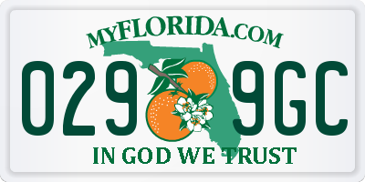 FL license plate 0299GC