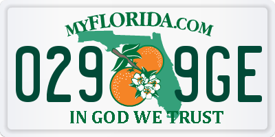 FL license plate 0299GE