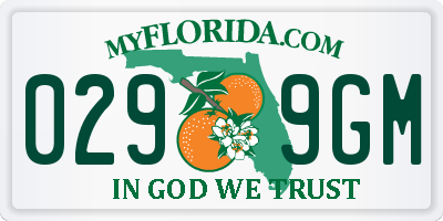 FL license plate 0299GM