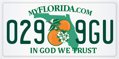 FL license plate 0299GU