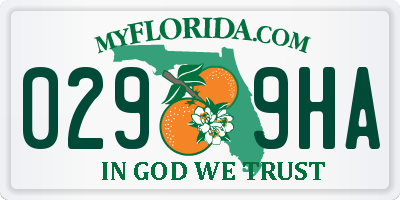 FL license plate 0299HA