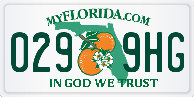 FL license plate 0299HG