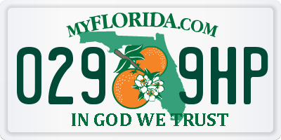 FL license plate 0299HP