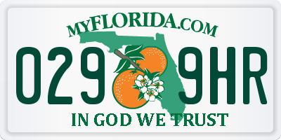 FL license plate 0299HR